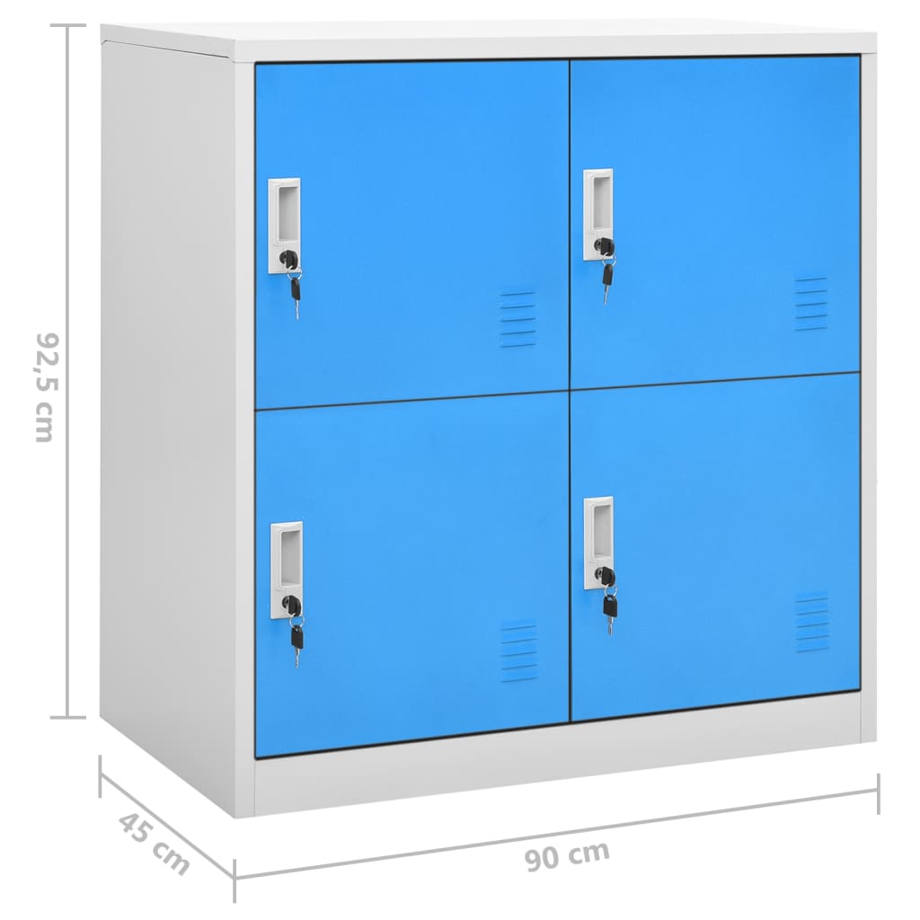 vidaXL Szafki zamykane, 2 szt., jasnoszaro-niebieskie, 90x45x92,5 cm