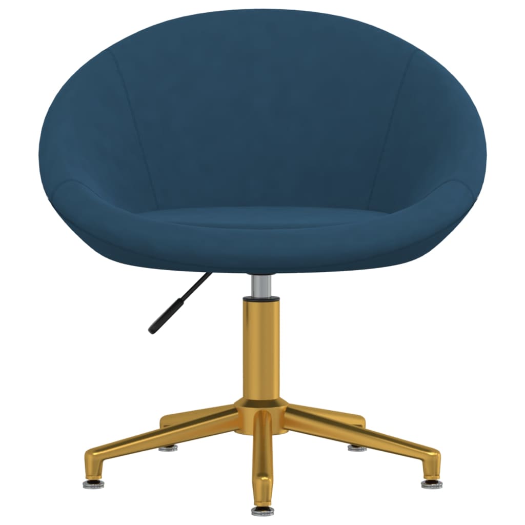 vidaXL Krzesła stołowe, 6 szt., niebieskie, aksamitne