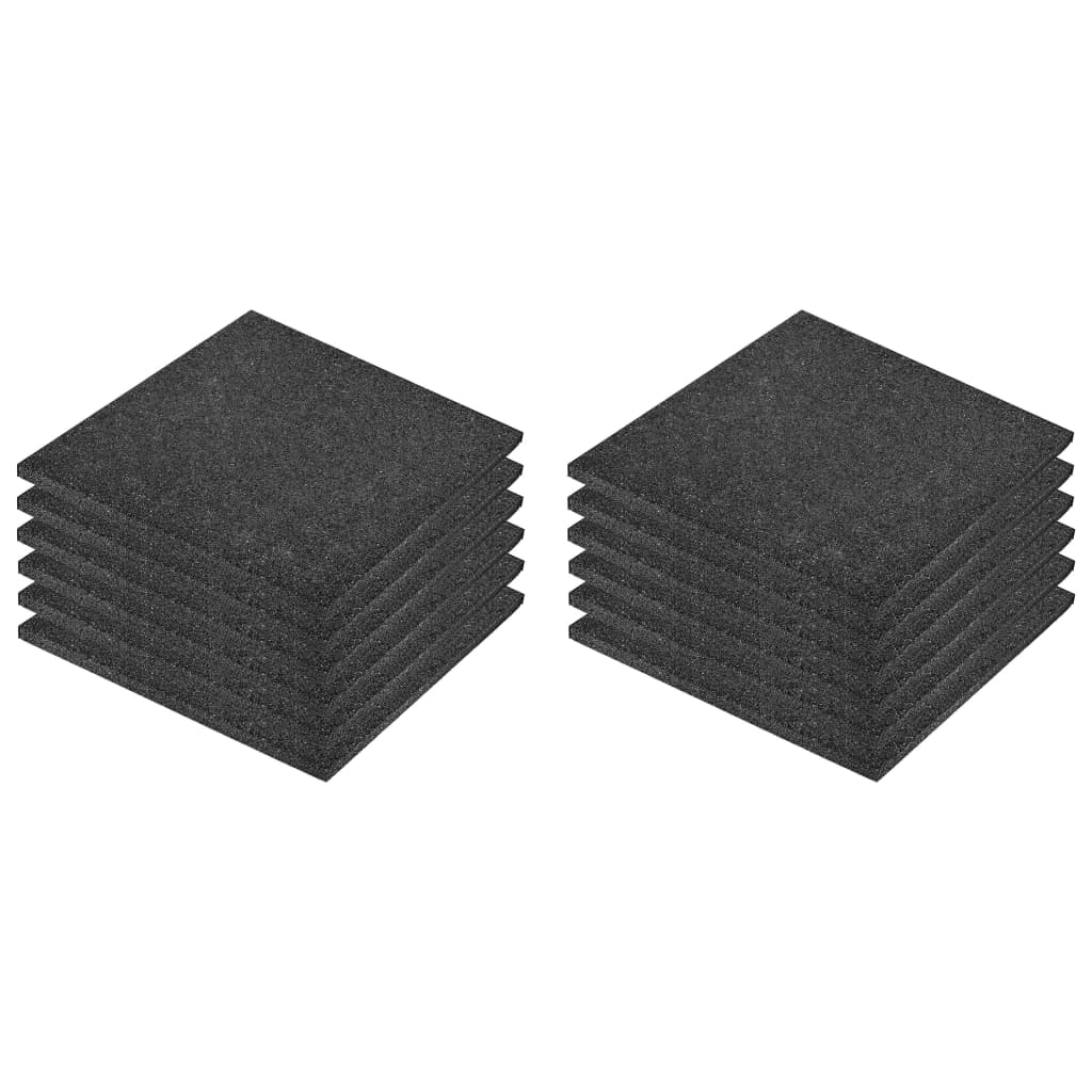 vidaXL Gumowe płyty, 12 szt., 50 x 50 x 3 cm, czarne