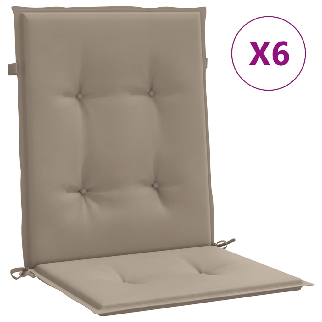 vidaXL Poduszki na krzesła ogrodowe, 6 szt., taupe, 100x50x3 cm