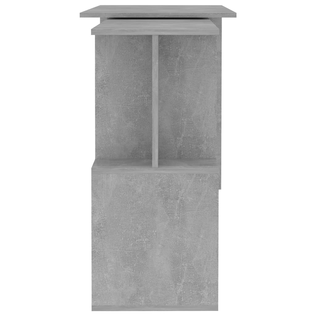 vidaXL Biurko narożne, szarość betonu, 200x50x76 cm
