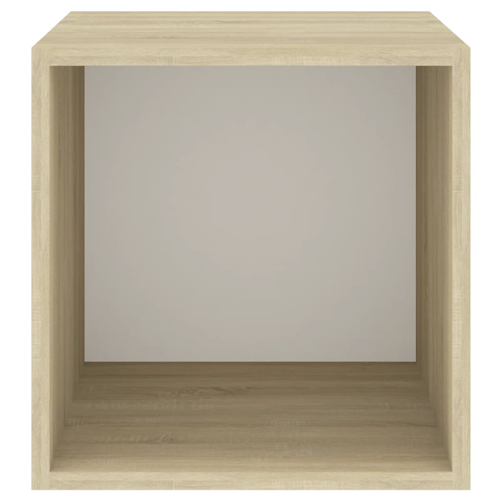 vidaXL Półka ścienna, biel i dąb sonoma, 37x37x37 cm, płyta wiórowa