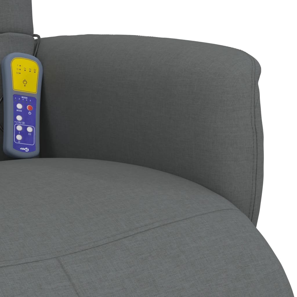 vidaXL Rozkładany fotel z podnóżkiem, ciemnoszary, tkanina