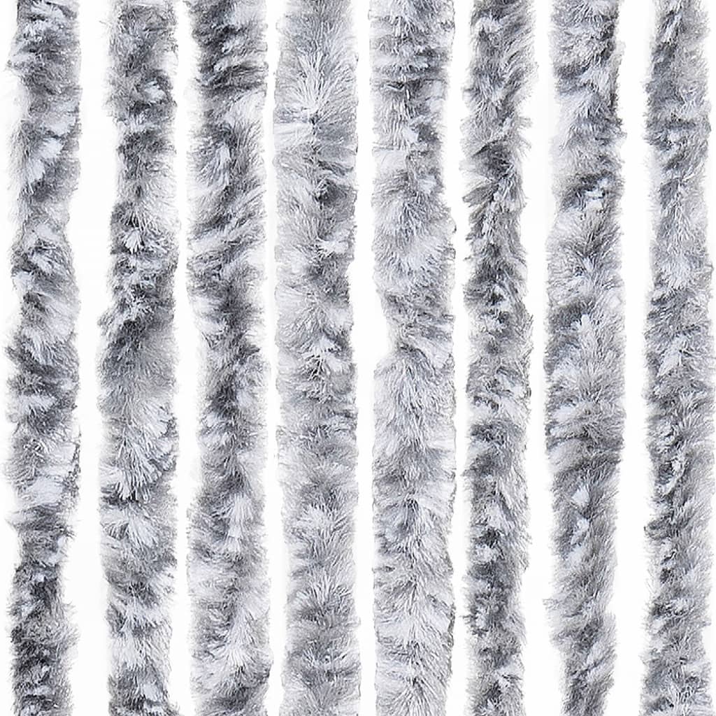 vidaXL Zasłona przeciwko owadom, biało-szara, 56x200 cm, szenil
