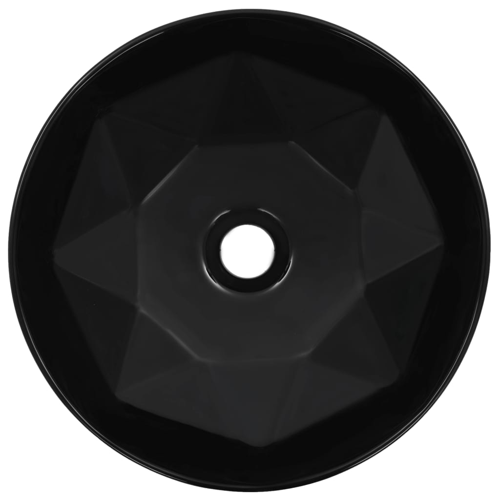 vidaXL Umywalka, 36 x 14 cm, ceramiczna, czarna