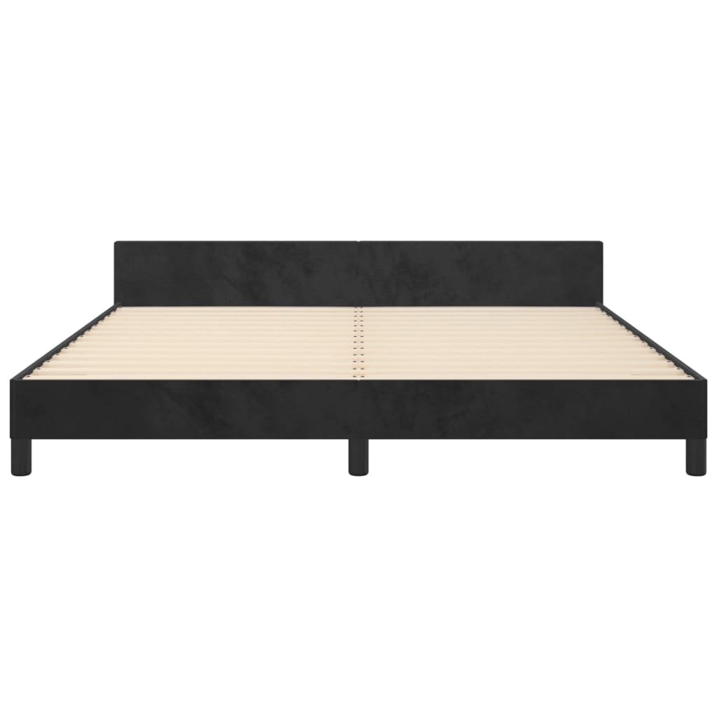 vidaXL Rama łóżka z zagłówkiem, czarna, 160x200 cm, aksamitna