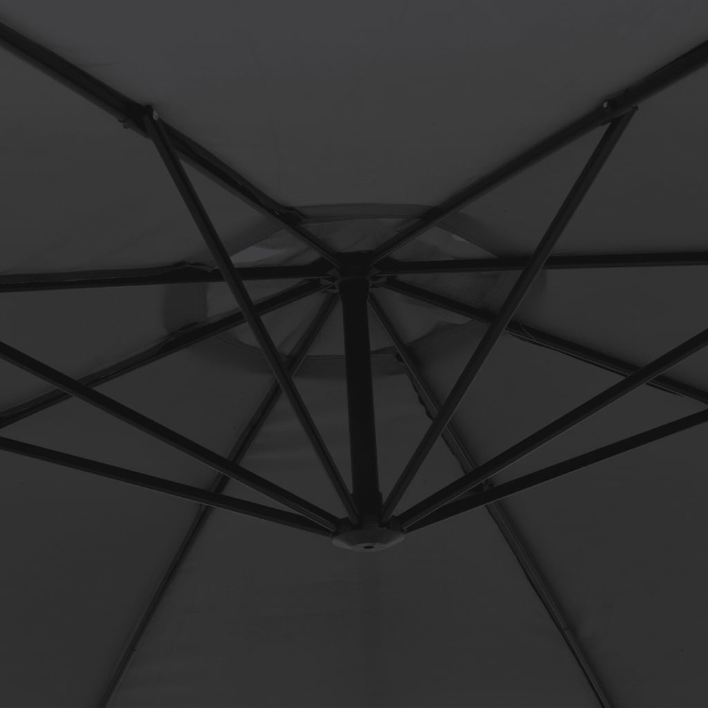 vidaXL Parasol wiszący z aluminiowym słupkiem, 350 cm, czarny