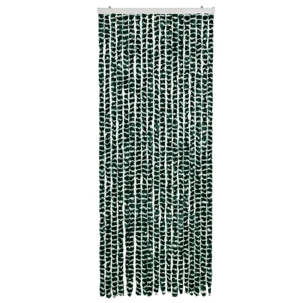 vidaXL Zasłona przeciwko owadom, zielono-biała, 56x200 cm, szenilowa