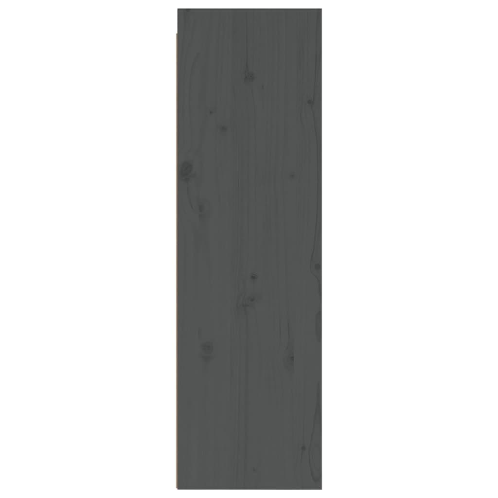 vidaXL Szafka ścienna, szara, 30x30x100 cm, lite drewno sosnowe
