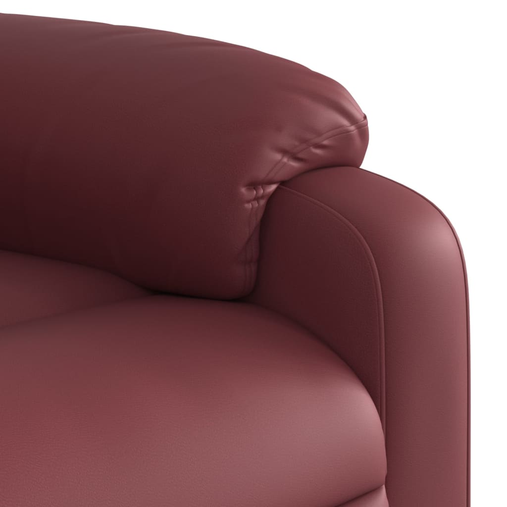 vidaXL Elektryczny fotel rozkładany, winna czerwień, sztuczna skóra