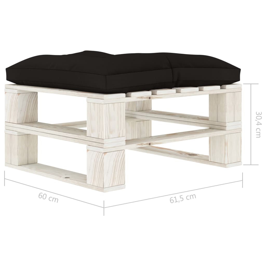 vidaXL Ogrodowy stołek z palet z czarną poduszką, drewniany