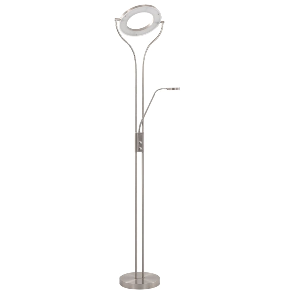 vidaXL Lampa stojąca, 18 W, srebrna, 180 cm, przyciemniana