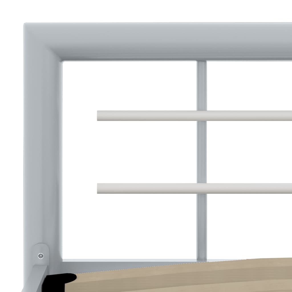 vidaXL Rama łóżka, biało-szara, metalowa, 90 x 200 cm