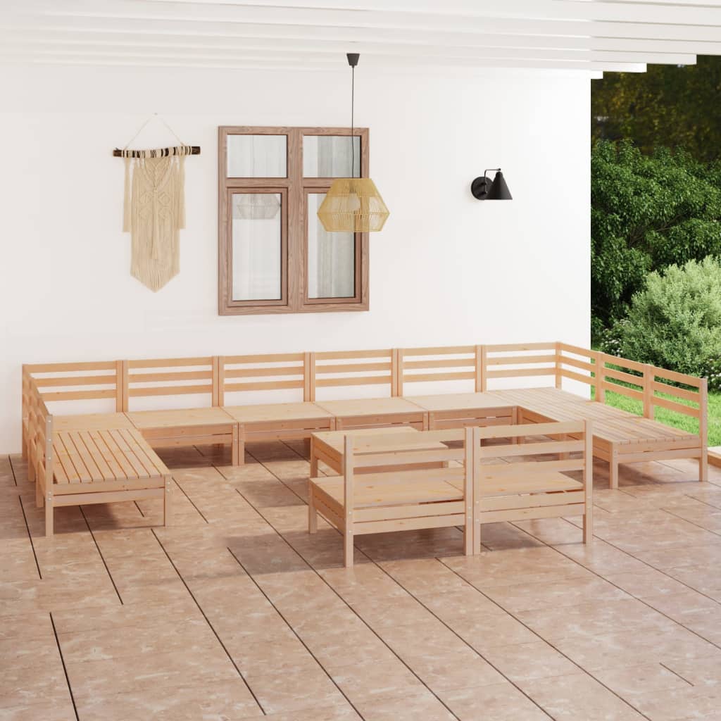 vidaXL 13-cz. zestaw wypoczynkowy do ogrodu, lite drewno sosnowe