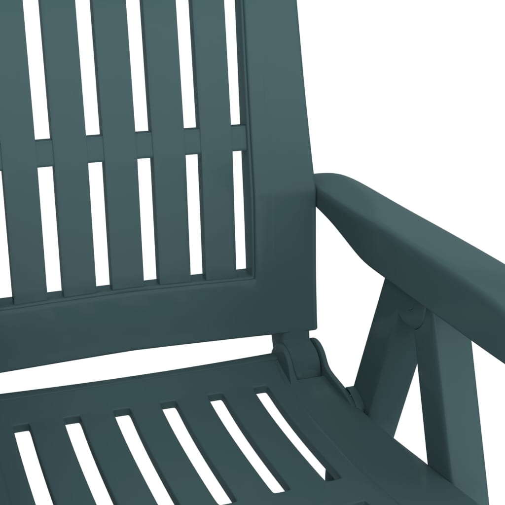 vidaXL Rozkładane krzesła ogrodowe, 2 szt., zielone, PP