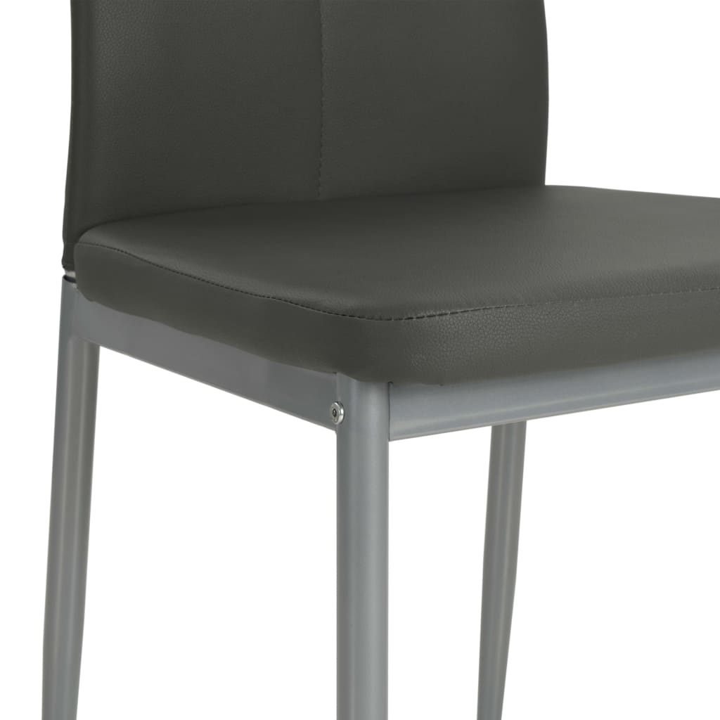 vidaXL Krzesła stołowe, 2 szt., szare, obite sztuczną skórą