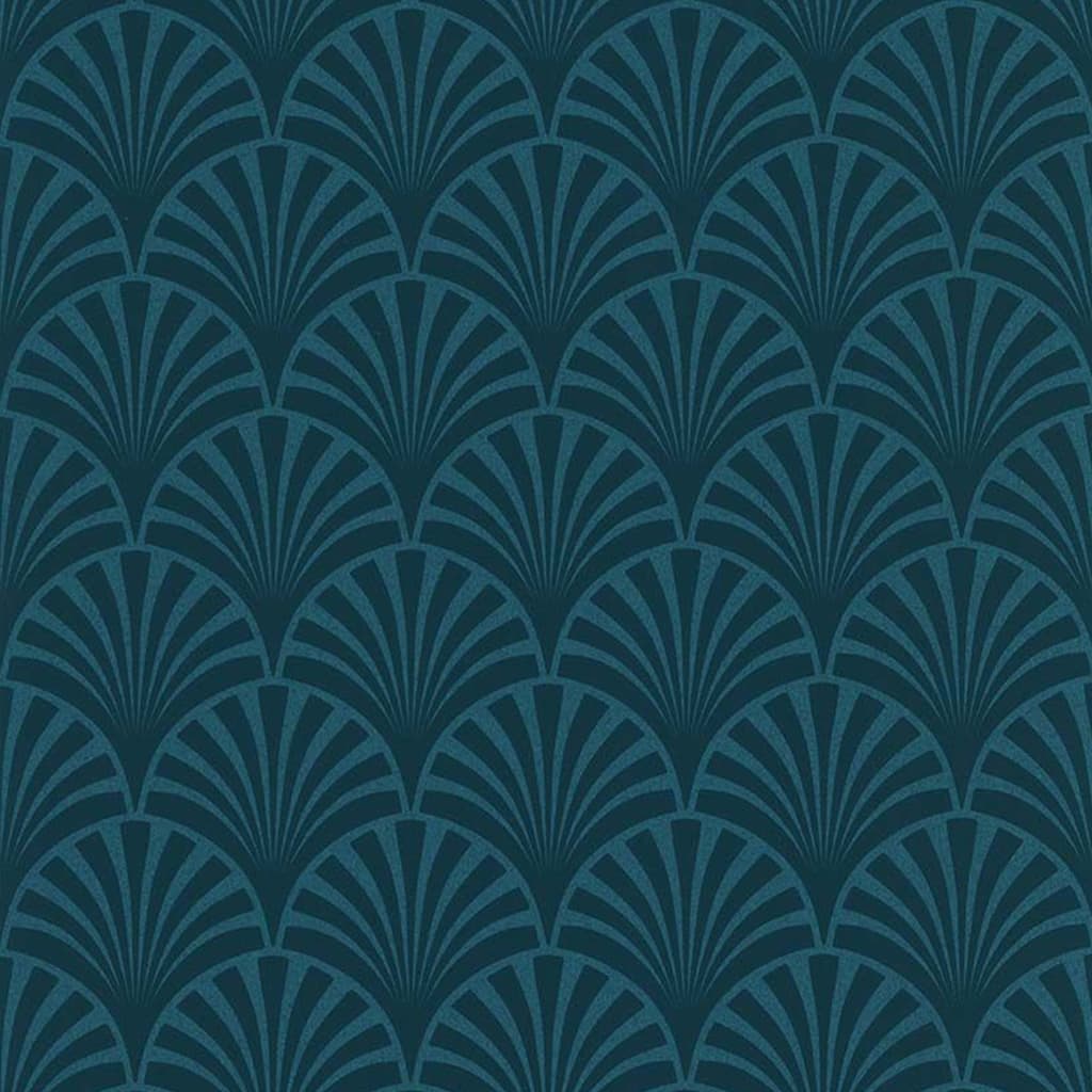 couleurs & matières Tapeta 20's Pattern Artdeco, niebieska