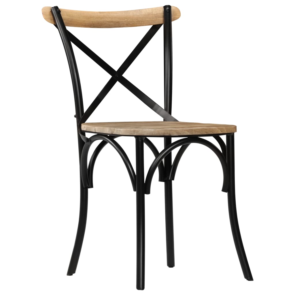 vidaXL Krzesła stołowe, krzyżowe, 2 szt., czarne, lite drewno mango