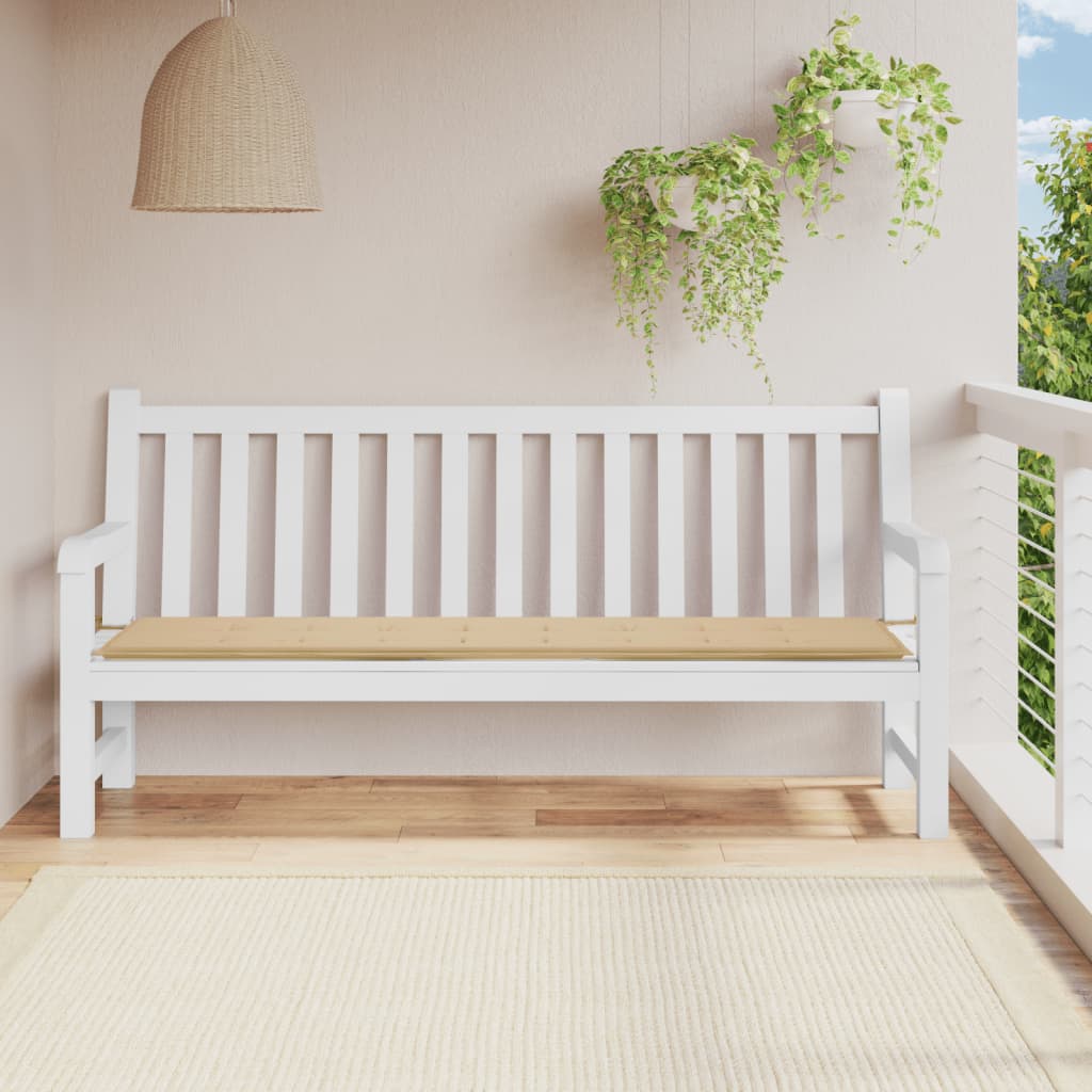 vidaXL Poduszka na ławkę ogrodową, beżowa, 200x50x3 cm, tkanina
