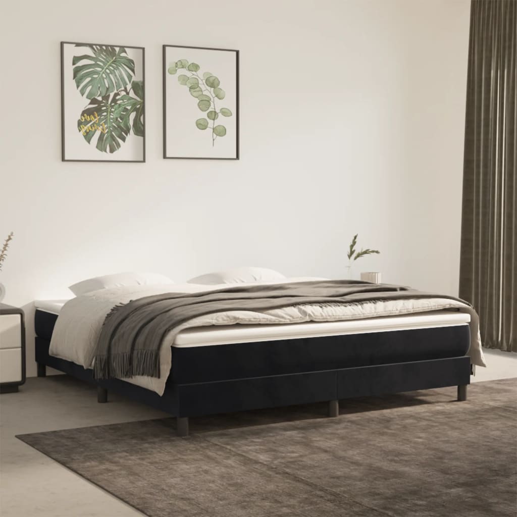vidaXL Rama łóżka, czarna, 180x200 cm, tapicerowana aksamitem