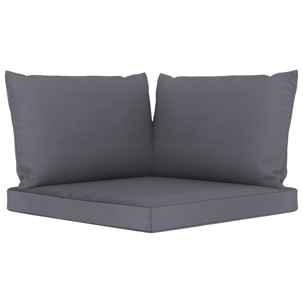vidaXL Ogrodowa sofa 2-os. z palet, z antracytowymi poduszkami, sosna