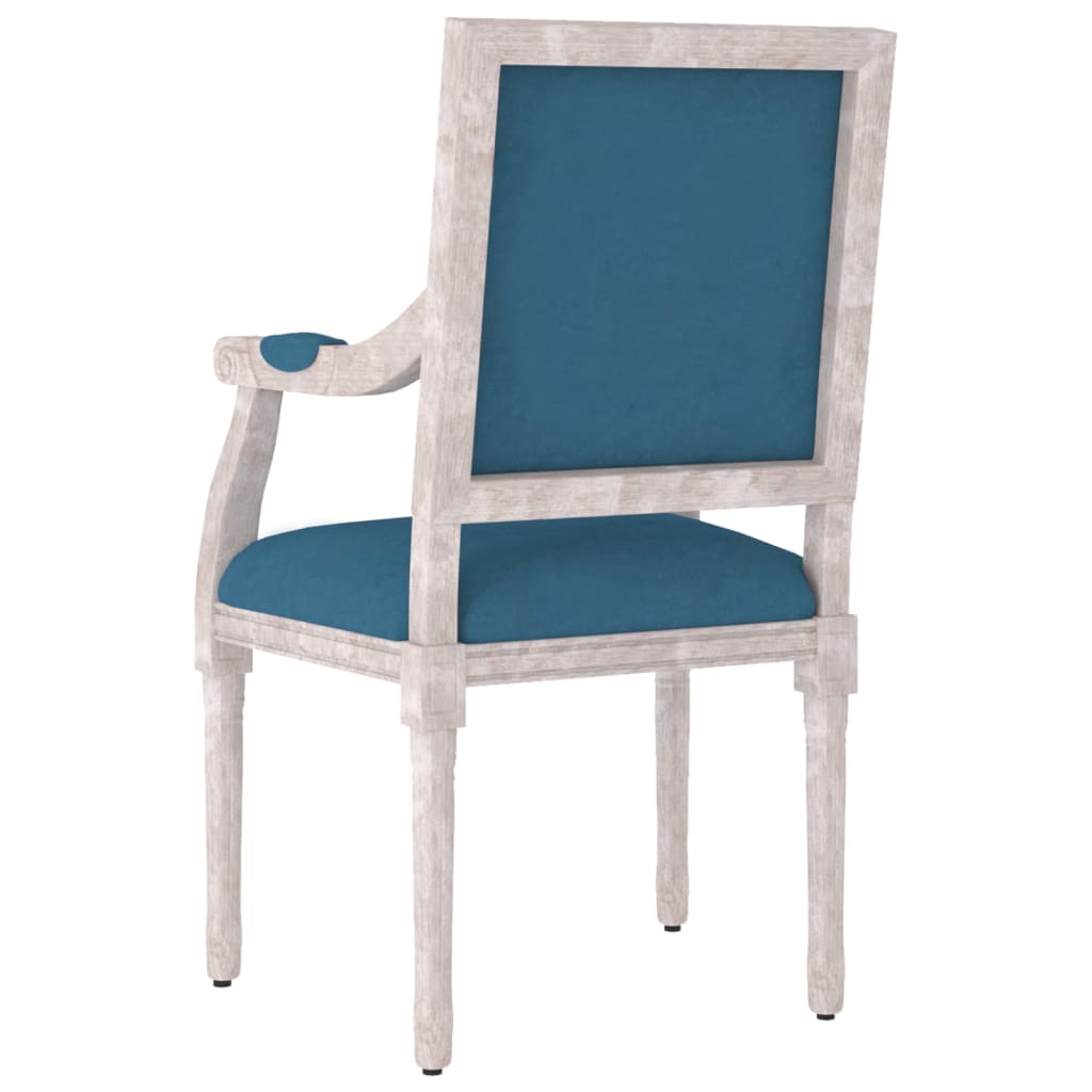 vidaXL Fotel, niebieski, 54x59x99 cm, obity aksamitem