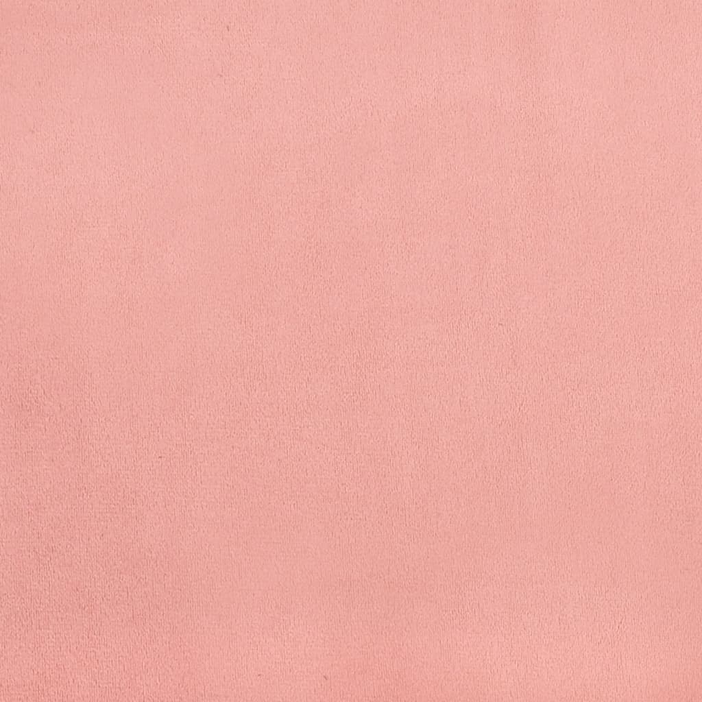 vidaXL Łóżko kontynentalne, różowa, 140x200 cm, tapicerowana aksamitem