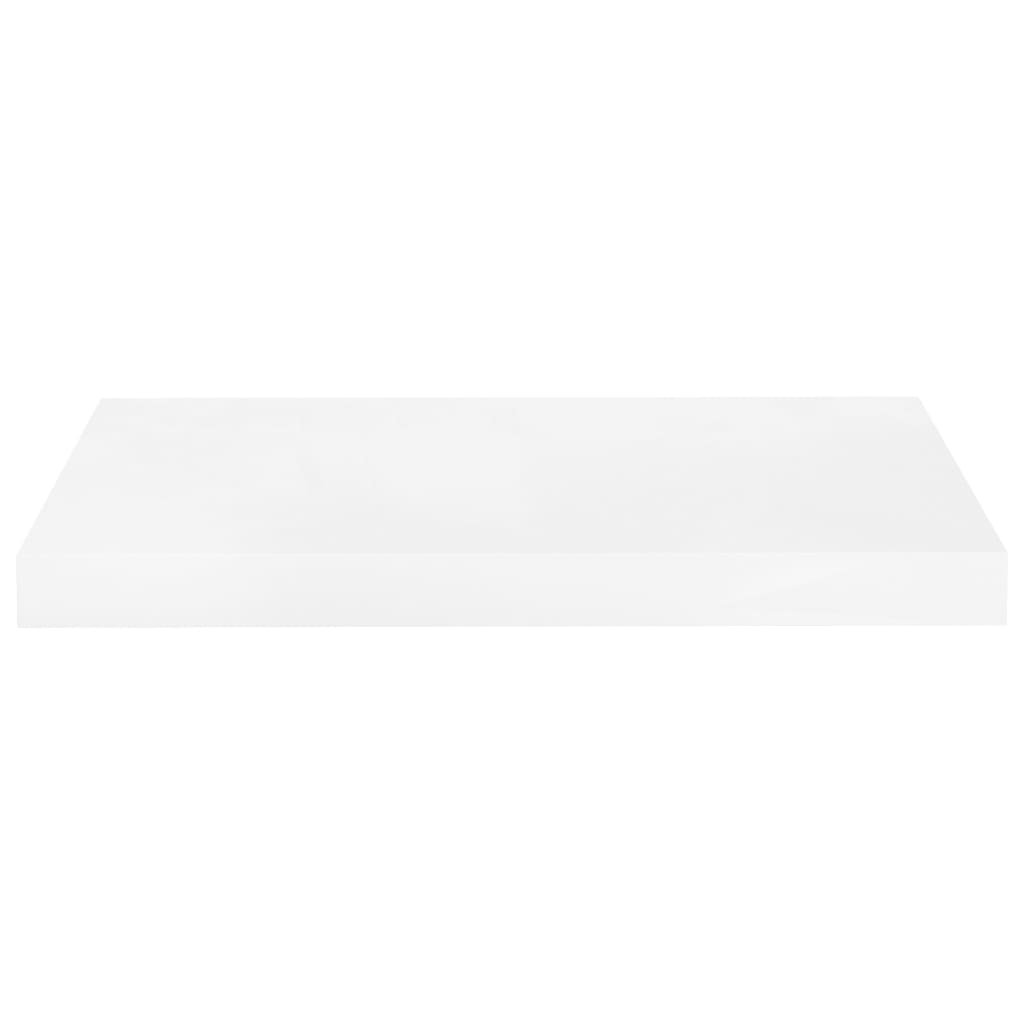 vidaXL Półki ścienne, 2 szt., wysoki połysk, białe, 50x23x3,8 cm, MDF