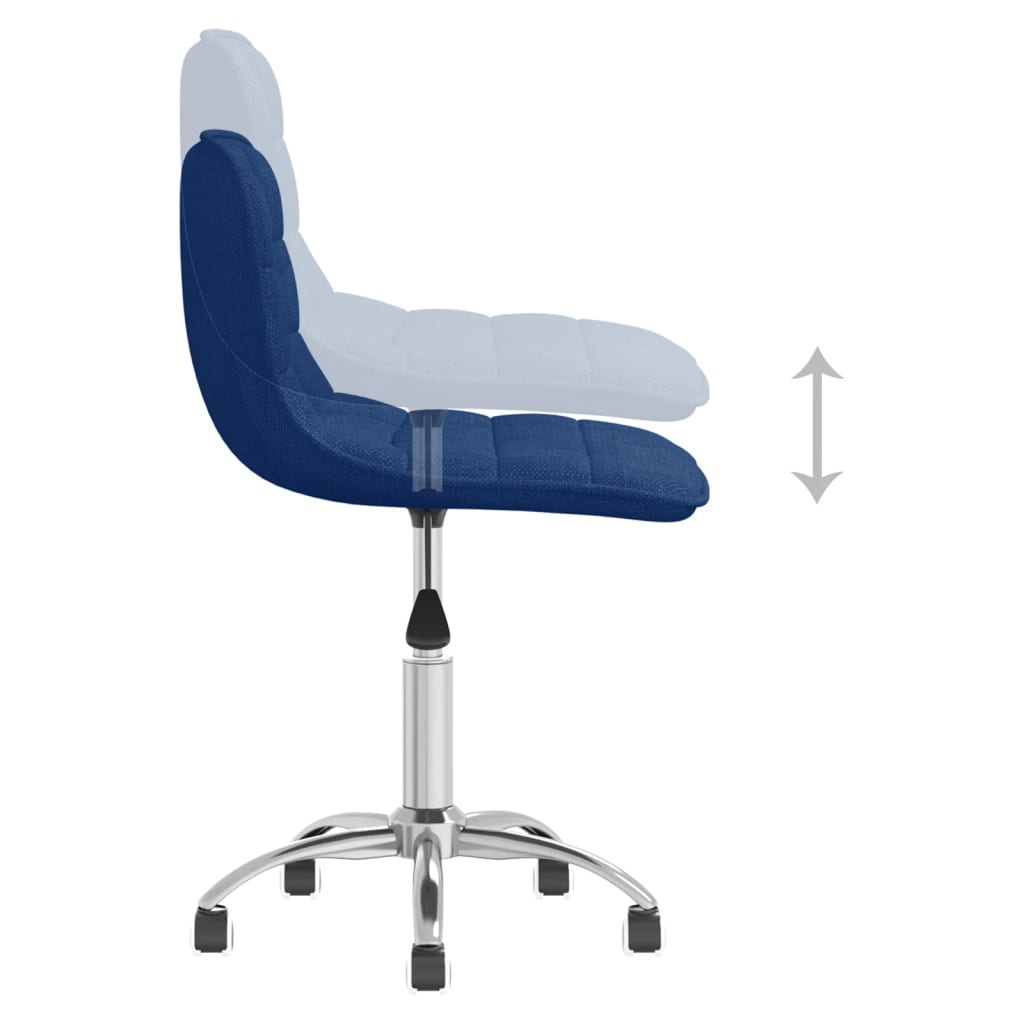vidaXL Obrotowe krzesła stołowe, 6 szt., niebieskie, obite tkaniną
