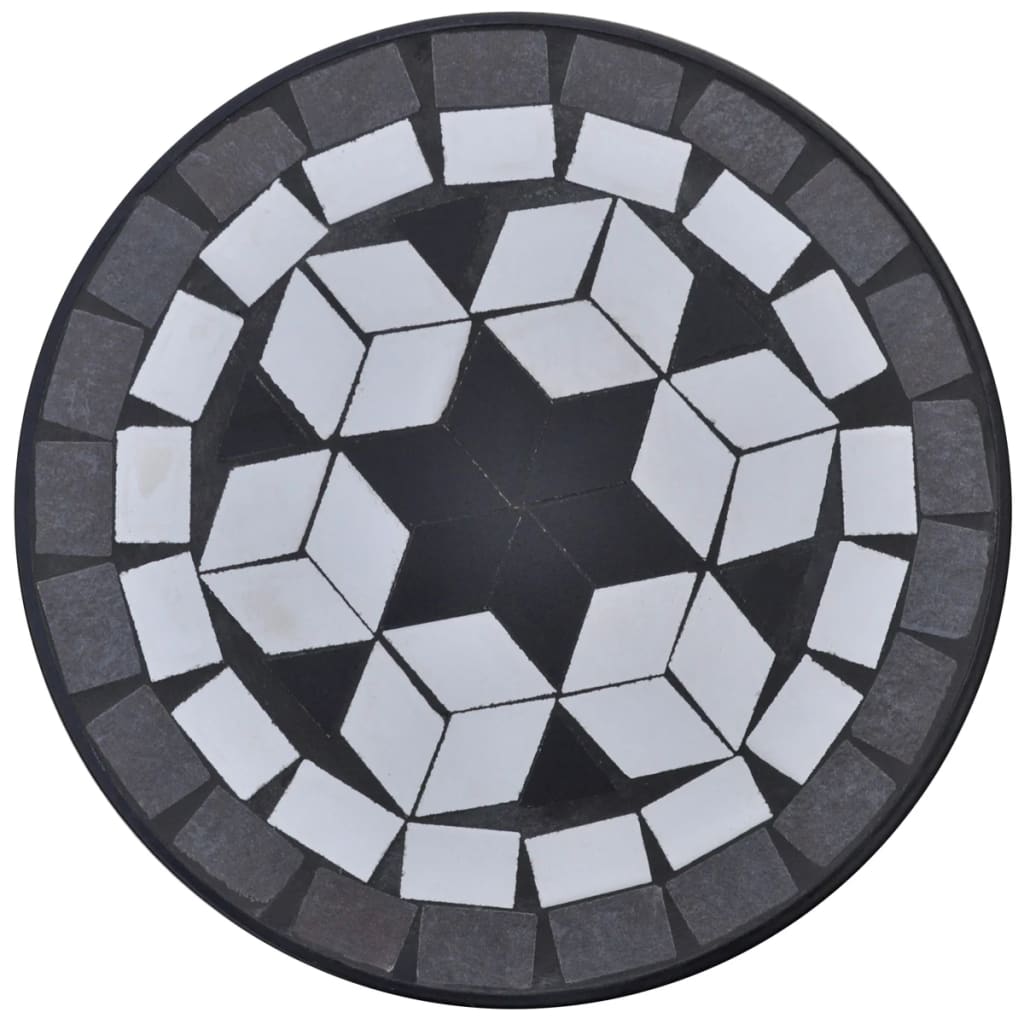 vidaXL Mozaikowy stolik boczny, czarno-biały