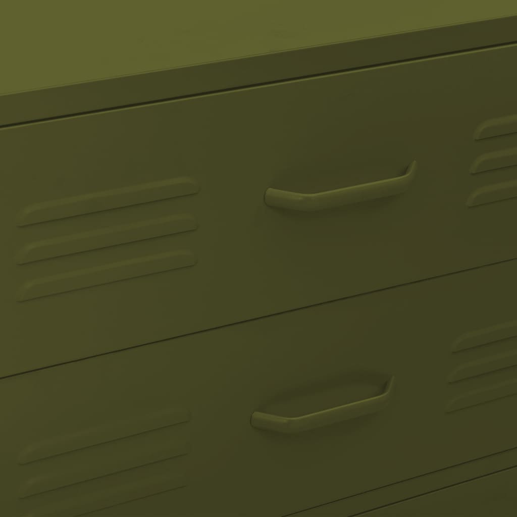 vidaXL Szafka z szufladami, oliwkowozielona, 80x35x101,5 cm, stalowa