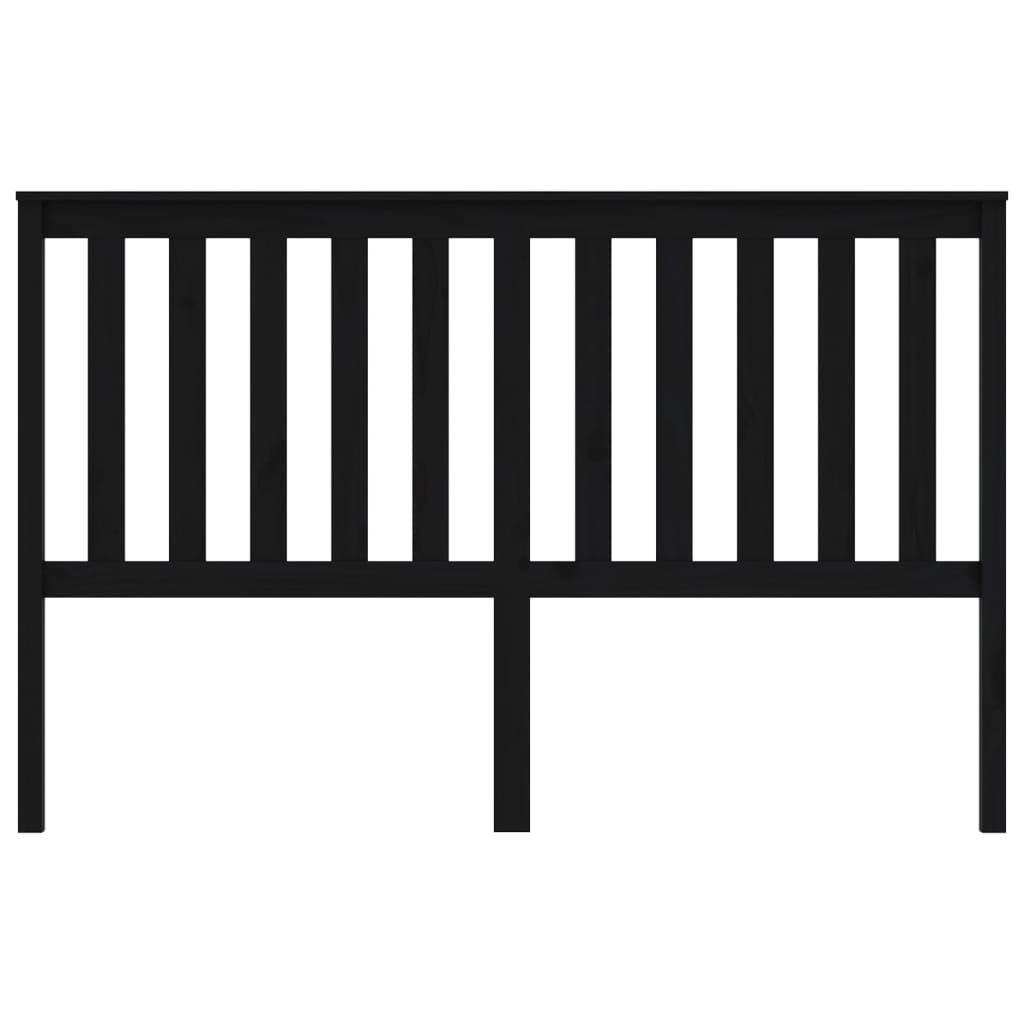 vidaXL Wezgłowie łóżka, czarne, 166x6x101 cm, lite drewno sosnowe