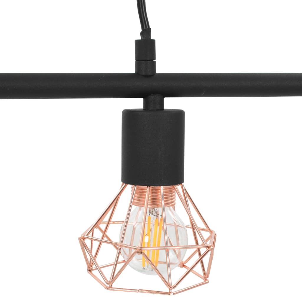 vidaXL Lampa sufitowa z żarówkami żarnikowymi, 4 W, czarno-miedziana