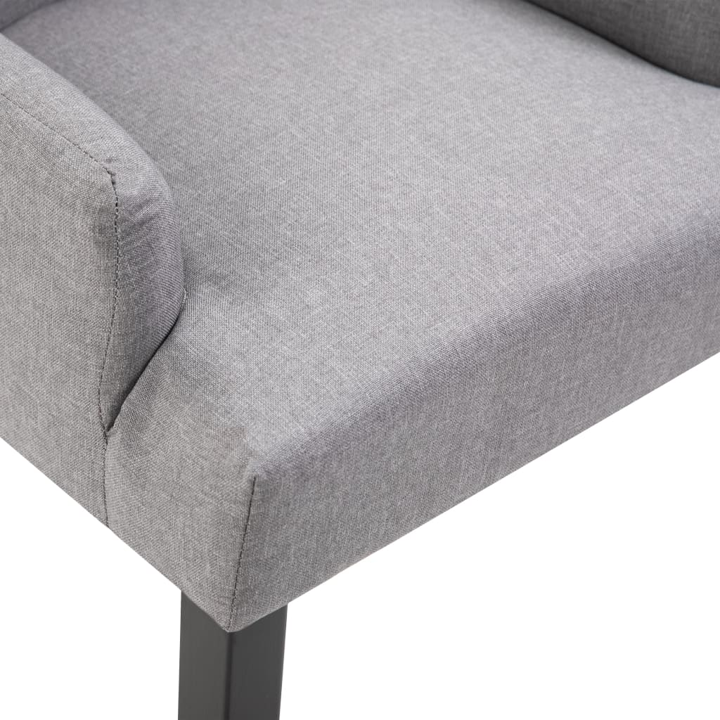vidaXL Krzesło jadalniane z podłokietnikami, jasnoszare, materiałowe