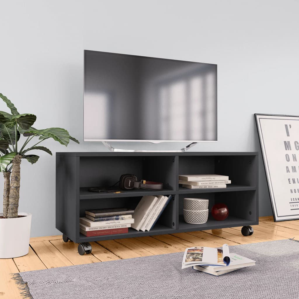 vidaXL Szafka pod TV, szara, 90x35x35 cm, materiał drewnopochodny