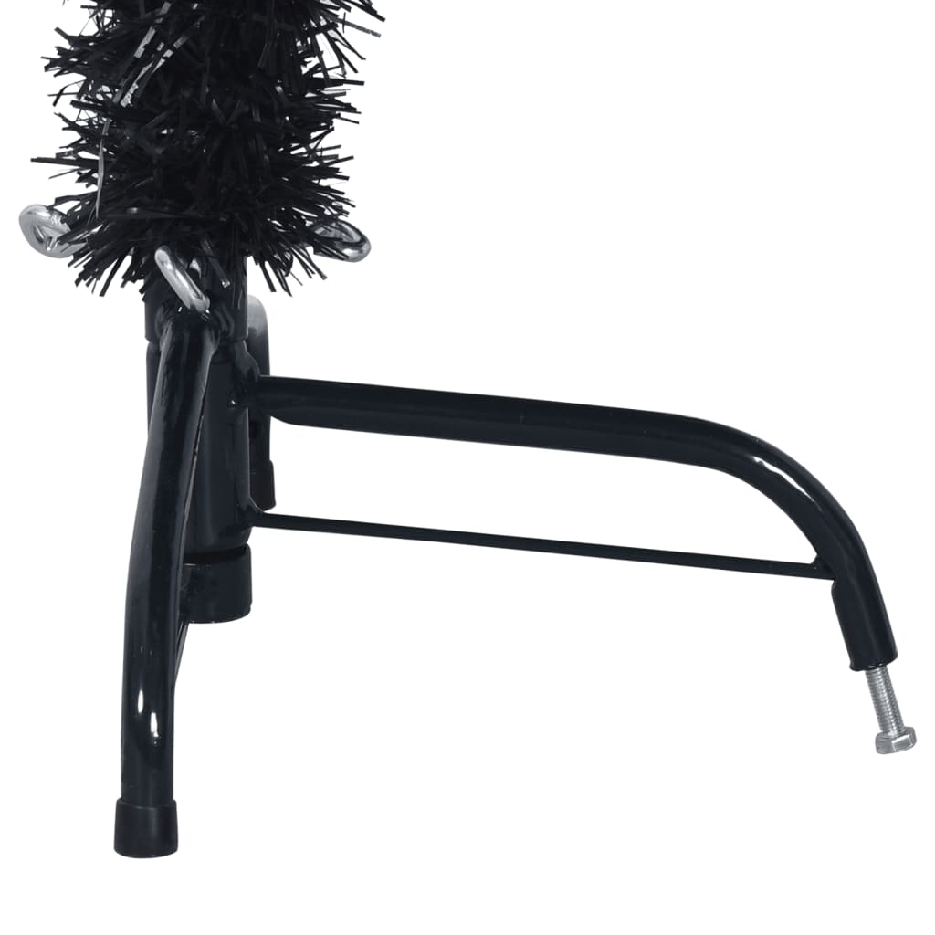 vidaXL Sztuczna choinka połówka ze stojakiem, czarna, 150 cm, PVC