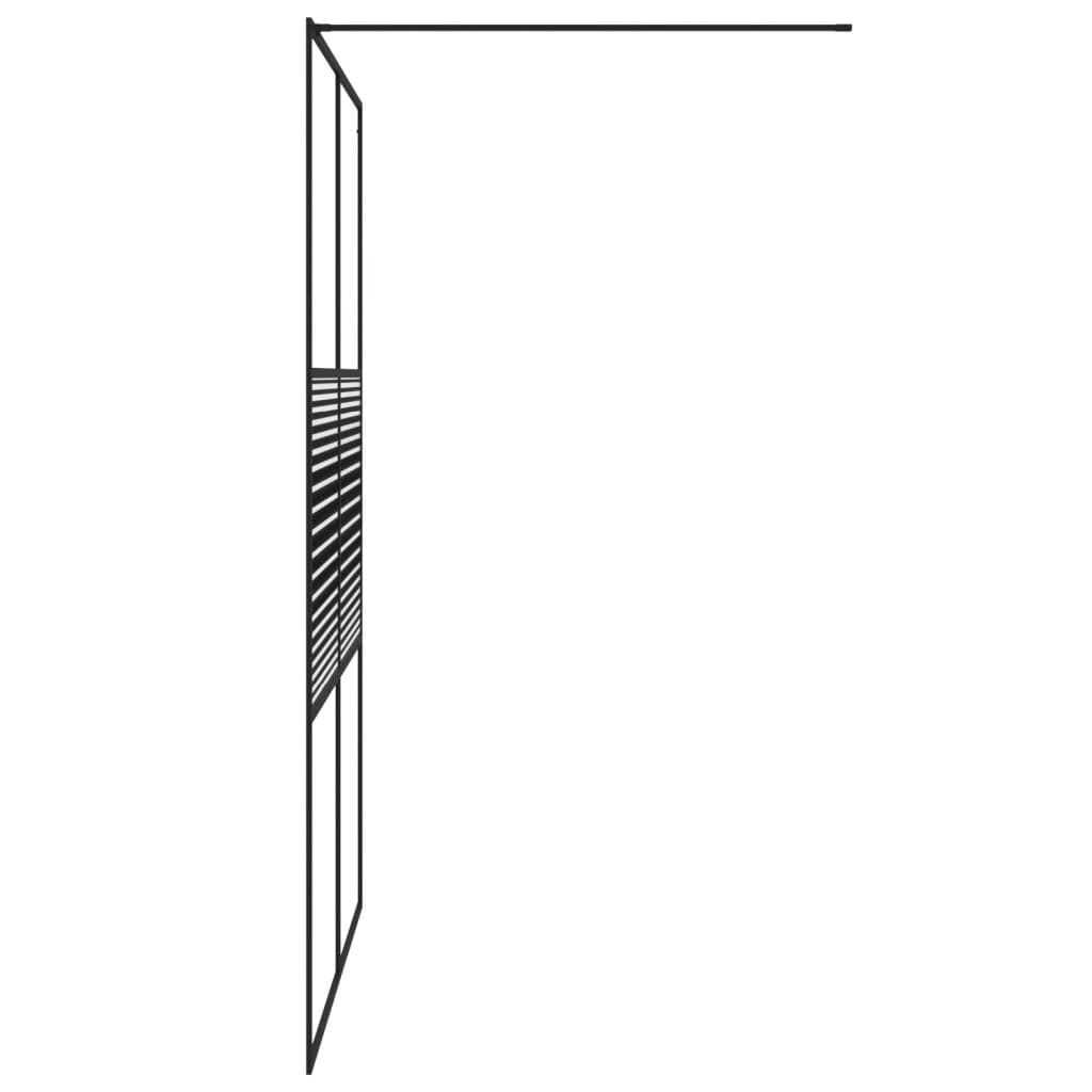 vidaXL Ścianka prysznicowa, czarna, 140x195 cm, przejrzyste szkło ESG
