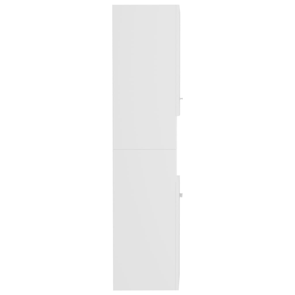 vidaXL Szafka łazienkowa, biała, 30x30x130 cm, materiał drewnopochodny