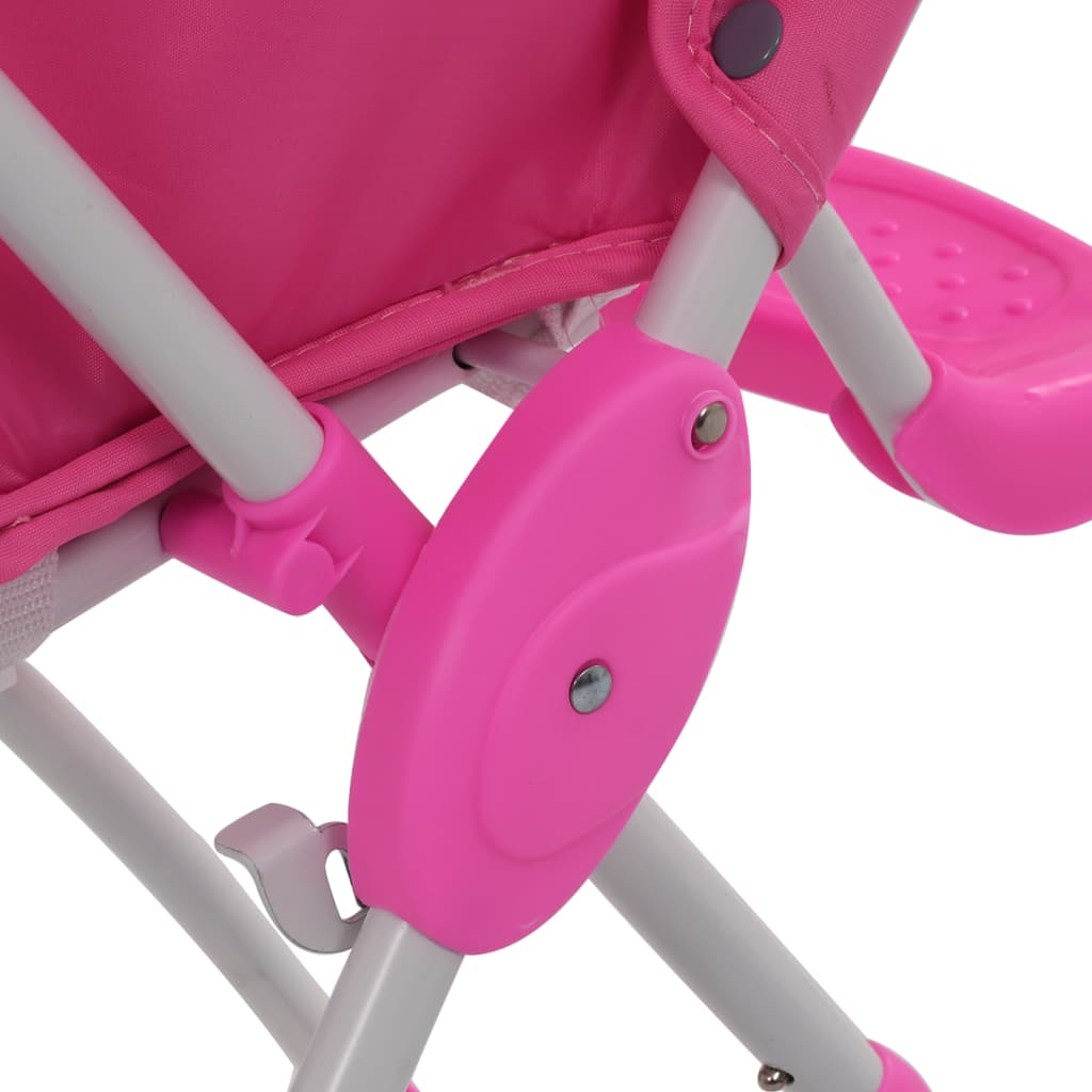 vidaXL Krzesełko do karmienia dzieci, różowo-białe