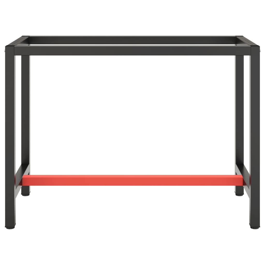 vidaXL Rama do stołu roboczego, czerwono-czarna, 110x50x79 cm, metal