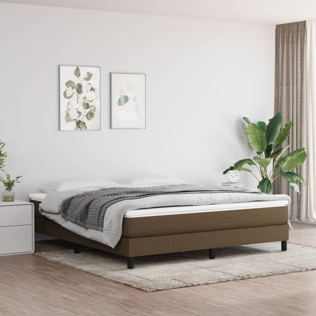 vidaXL Rama łóżka, ciemnobrązowa, 180 x 200 cm, obita tkaniną