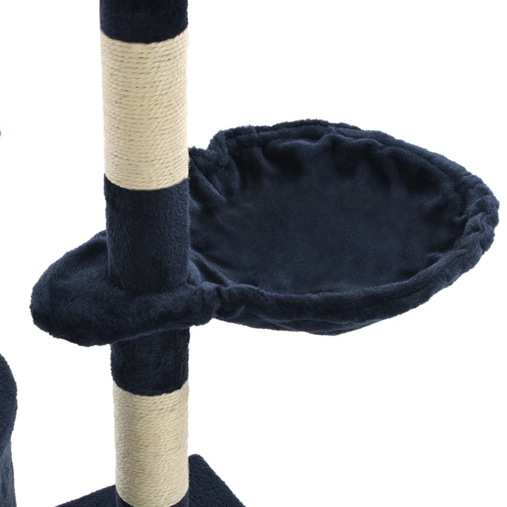 vidaXL Drapak dla kota ze słupkami sizalowymi, 138 cm, granatowy