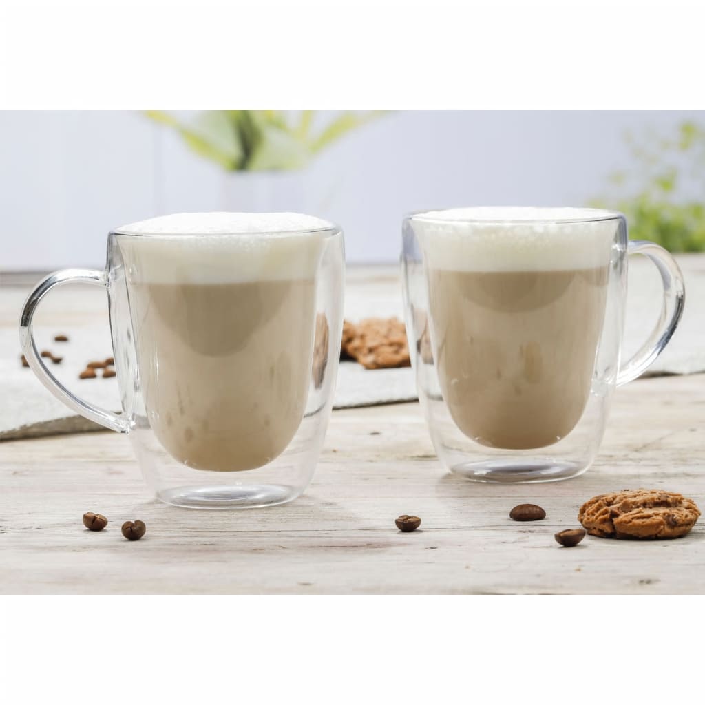 HI Zestaw szklanek do cappuccino, 2 szt., 270 ml, przezroczyste