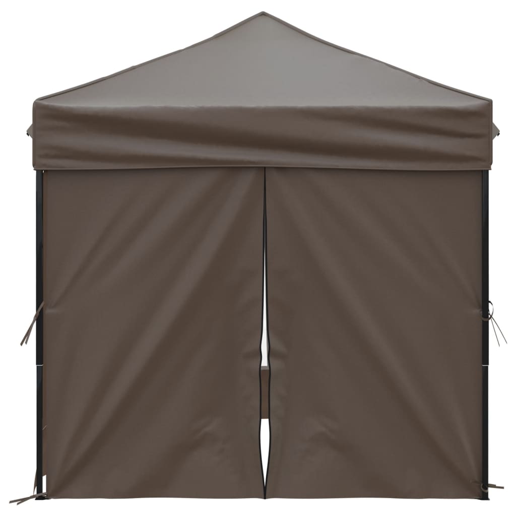 vidaXL Składany namiot imprezowy ze ściankami, taupe, 2x2 m