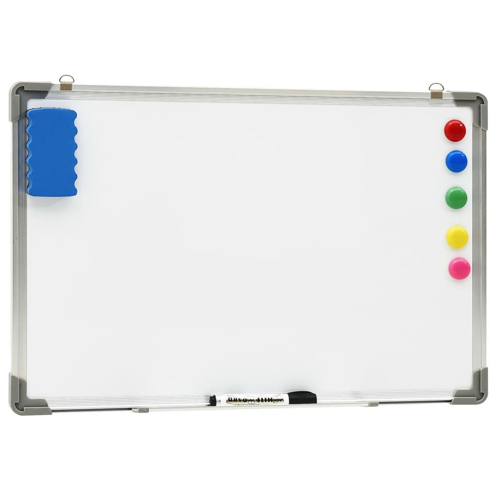 vidaXL Magnetyczna tablica suchościeralna, biała, 50x35 cm, stalowa