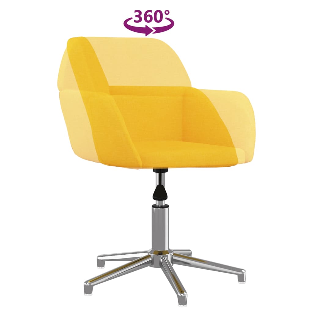 vidaXL Obrotowe krzesło biurowe, żółte, tapicerowane tkaniną