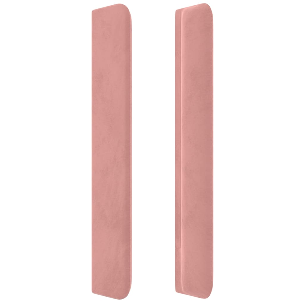 vidaXL Zagłówek uszak, różowy, 203x16x118/128 cm, aksamit