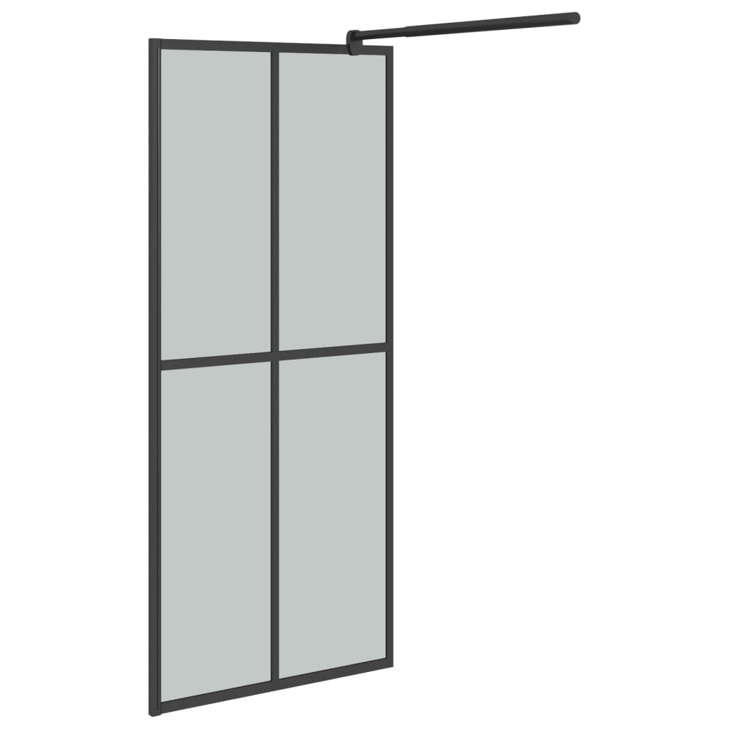 vidaXL Ścianka prysznicowa, 80x195 cm, ciemne szkło hartowane