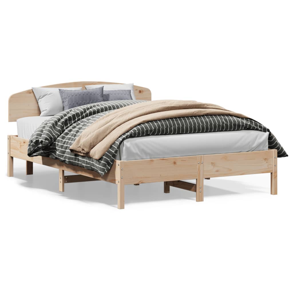 vidaXL Rama łóżka z wezgłowiem, 120x200 cm, lite drewno sosnowe