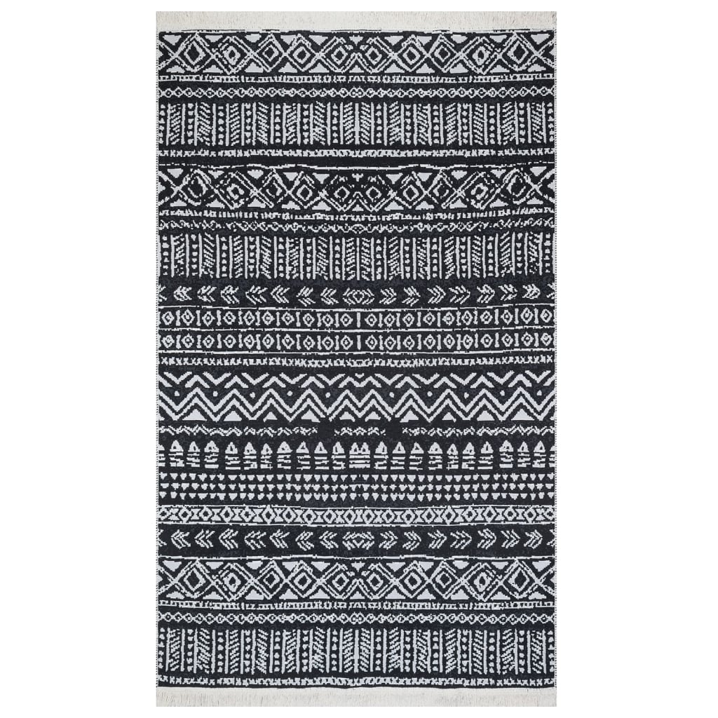 vidaXL Dywanik, czarno-biały, 160x230 cm, bawełniany